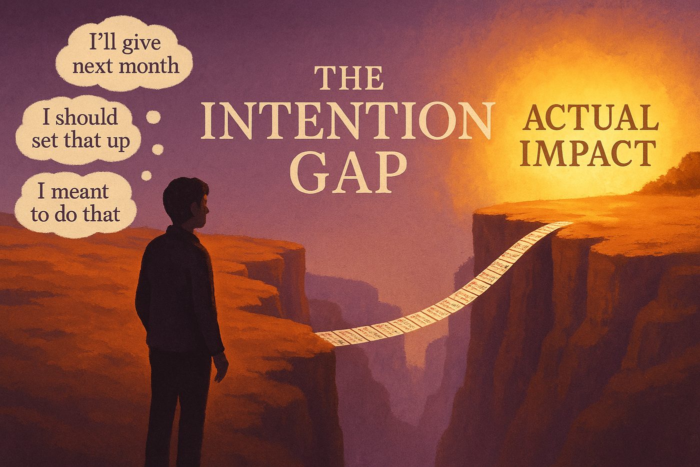 The intention gap: good intentions alone cannot bridge the distance to actual impact, but automation can