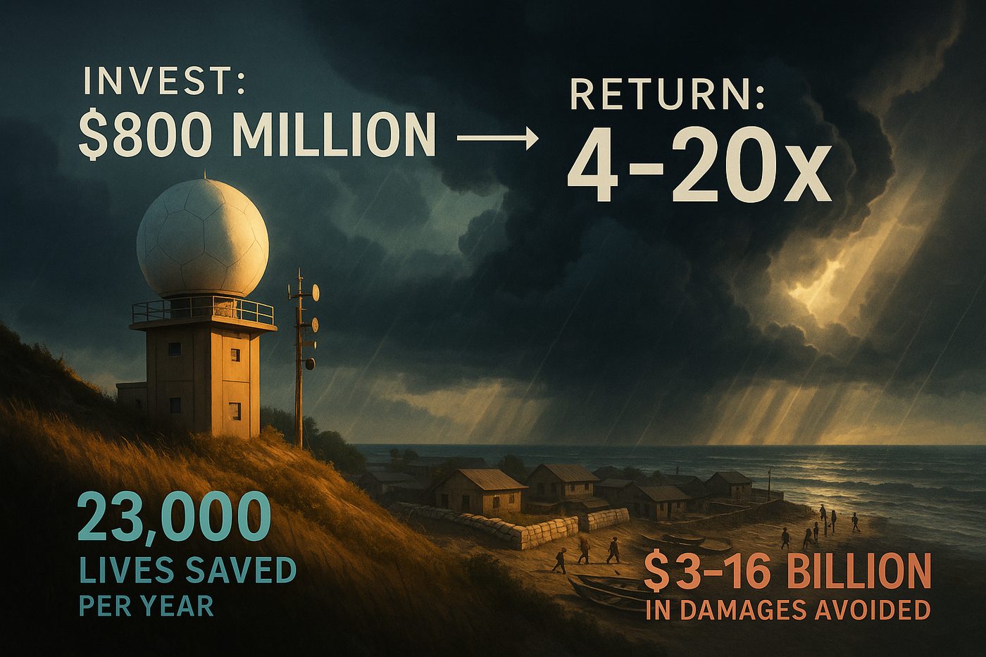 Return on investment: early warning systems deliver 4-20x returns in lives saved and damages avoided