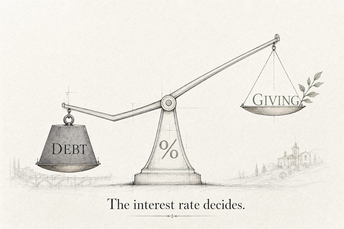The interest rate threshold: when debt costs more than your giving can earn in impact, paying it down first may be the most effective 'donation' you can make