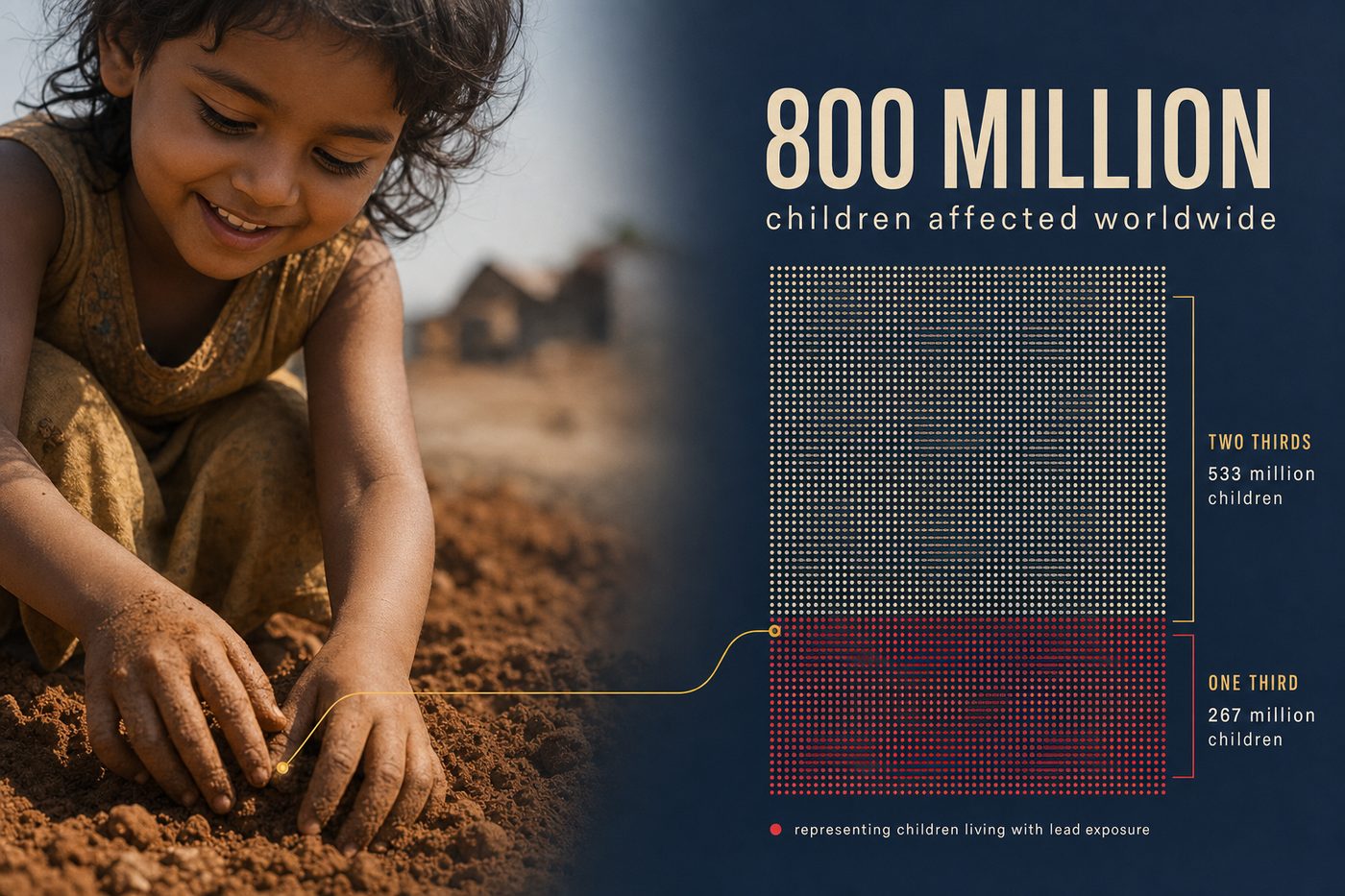 One in three children globally are affected by lead poisoning, most of them in low and middle income countries
