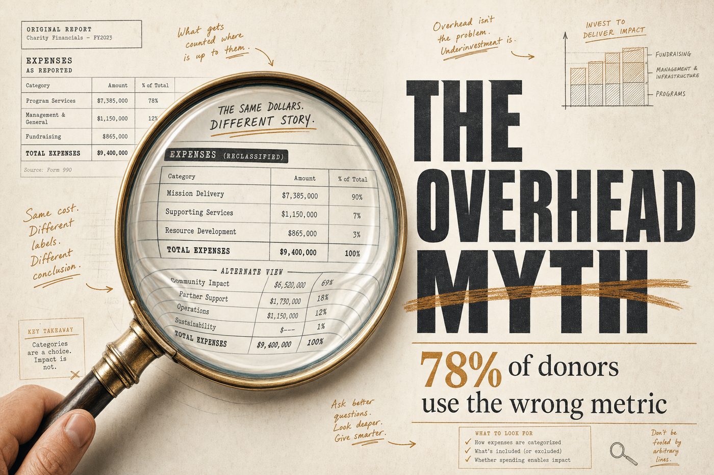 The Overhead Myth: 78% of donors use the wrong metric when evaluating charities
